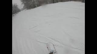 Snowboarding Down Deer Run on Tussey Mountain