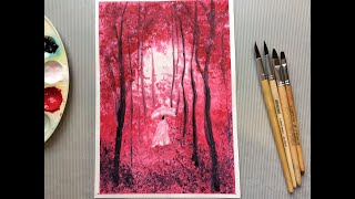 Рисуем гуашью осень в Японии. Для детей от 5 лет|Paint with gouache. For children from 5 years old