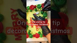 Use one type of piping tip to decorate a Christmas cake#shorts #cake #christmas #holiday #baking