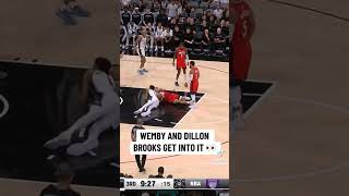 WEMBY AND DILLON BROOKS GET INTO IT 😳 #nba #shorts