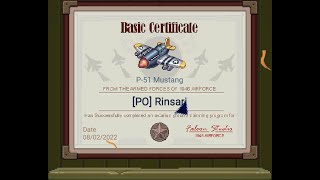 1945 Air Force P-51 Mustang Basic Certificate