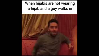 When hijabis are not wearing hijab &  non-mahram guy walks in only muslim hijabis can relate #shorts