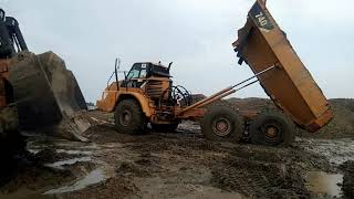 Monster truck helping bulldozer with sand | Caterpillar Boy