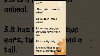 #essay on cow #viral #10 line English essay on cow/ #shortsvideo 🐄🐄