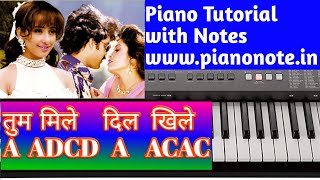 Tum Mile Dil Khile Piano Tutorial with Notes | Criminal | Julius Murmu Keyboard | तुम मिले दिल खिले