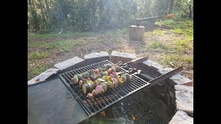 [Off Grid Build] Live-in round wood timber and iron shelter for sawmill camp part 11