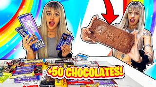 Mezcle mas de 50 chocolates para hacer uno gigante