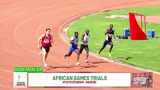 Men's 200m African Games Trials Semi Final 3 at Nyayo National Stadium