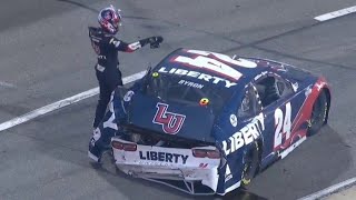 William Byron backs into the wall, Martinsville night race