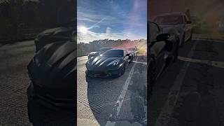 Black out C8 corvette vs BMW CREW!! #automobile #supercar #car #luxurycar #luxury #bmw