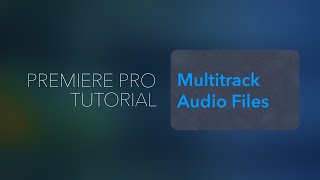 Pre-Recorded Multitrack Audio files in Premiere Pro - Working with On-Set Audio in Premiere Pro