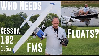 FMS - Cessna 182 - 1.5m - Second Thoughts - Unscheduled Water Landing + LED Flash Fix + ESC Repair