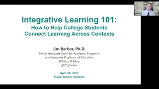 Integrative Learning 101 webinar with Dr. Jim Barber