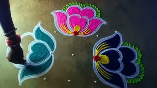 Aayutha poojai padikolam🌻3*3 saraswati puja lotus kolam🌻Navaratri festival mugguludesign🌻