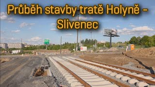 Průběh stavby tramvajové tratě Holyně - Slivenec, 08/2023 | 8K HDR