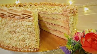 БАНАНОВЫЙ БИСКВИТНЫЙ ТОРТ. ОЧЕНЬ ВКУСНО И ПРОСТО.