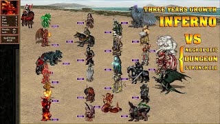 Heroes 3 COMBAT Three years growth Inferno vs Necropolis, Dungeon and Stronghold