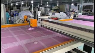 Fully Automatic single needle quilting machine in customer factory