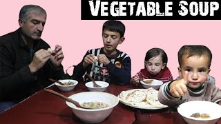 Making Vegetable Soup For Harsh Weather | Beef Vegetable Soup In Winter Season |