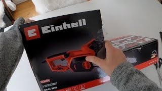 Einhell sähkömoottorisaha - unboxaus, asennus ja käyttö