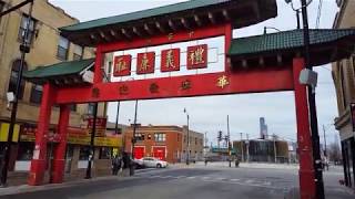 Chicago Chinatown in early morning, IL.  芝加哥唐人街