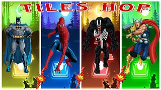 Betman Vs Spider Man Vs Venom Vs Thor Tiles Hop Funny Dance