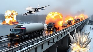 October 19! The deadliest US weapon destroys 85 Russian military vehicles on the Crimean bridge