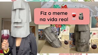 Consegui fazer uma cabeça de moai