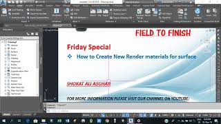 How to create new render materials for surface in civil 3d