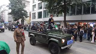 Lord Mayors Show London, 9/11/24, Hon Artillery Comp and London Guards in Cheapside City of London.