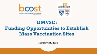 GMVSC Live Event: Funding Opportunities to Establish Mass Vaccination Sites