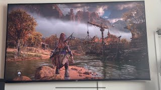 Horizon Forbidden West - Performance and Resolution mode, camera rotation, filming the TV