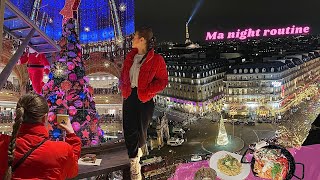 Ma night routine à Paris spécial Noël ✨🎄 | Galerie Lafayette, shopping, Polpo, skincare 💛 vlogmas