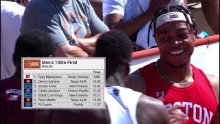 TEXAS RELAYS 2022 : TOBY MAKOYAWE (BOSTON UNIVERSITY) SUB 10 WIND AIDED