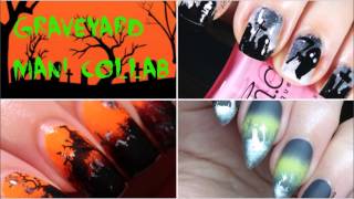 Halloween Graveyard Theme Nail Collab with Judinka Nail Art and BravesDiva Nails