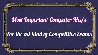 Most Important Computer Mcq's... #importantquestions #computer #mcqs