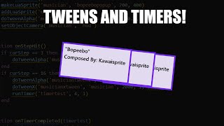 Tweens and Timers! (moving sprites!) | FNF Psych Engine LUA #3
