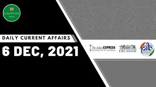 Daily current affairs 2021|06 December| Current affairs in English | Current affairs today| MCQs|