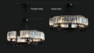 Round Modern Rustic Crystal Chandelier | Sofary Lighting | #2