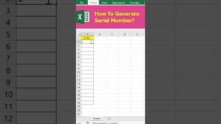 how to generate serial number? #shorts #ytvideo #advancedexcel #excel #tipsandtricks