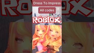 All Dress To Impress Codes #roblox