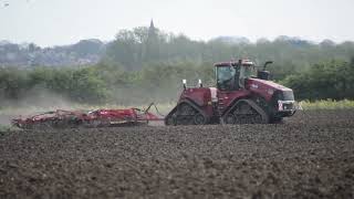 Cultivating with Case 620 Quadtrac & Vaderstad Topdown