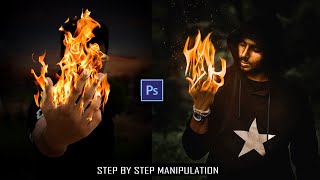 How to create Fire Flames on hand | step by step Photoshop manipulation |