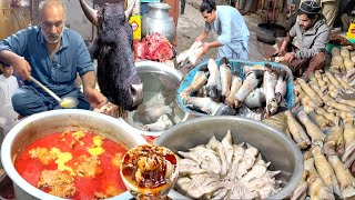 500 KG TRADITIONAL PESHAWARI SIRI PAYE MAKING & RECIPE | BULLS HEAD & HOOF COOKING