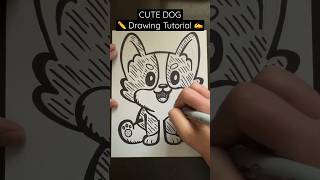 Everyone Can Draw! - CUTE DOG ✍️ Drawing Tutorial 😀✏️ #dog #corgi #cutedog #doggy