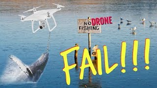 DJI Phantom4 drone fishing and fishing the drone out of the water