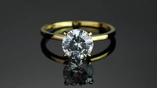 Item 62221 - CZ Solitaire Engagement Ring 2.0 TCW In 14k Yellow Gold Over Sterling Silver