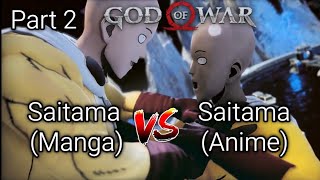 (Manga) Saitama VS Saitama (Anime) | God Of War Part 2