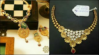 Latest gold necklace designs with matching earrings for women|| light weight necklace designs ||💛💛