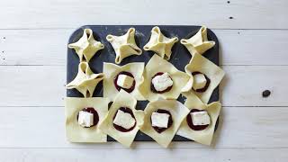 Cranberry and brie puffs